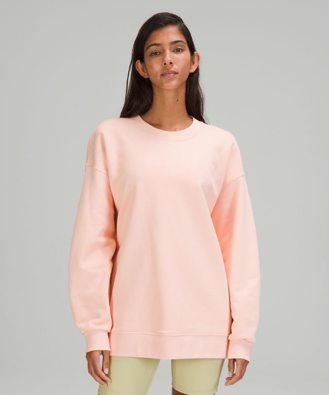 Lululemon Perfectly Oversized Crew Tröjor Dam Rosa Vita | EQOG-75032