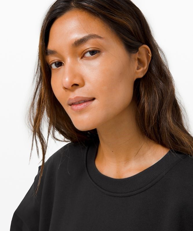 Lululemon Perfectly Oversized Crew Tröjor Dam Svarta | BWAZ-20475