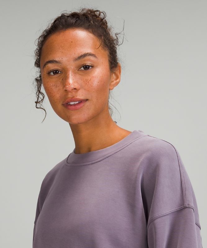 Lululemon Perfectly Oversized Cropped Crew Softstreme Tröjor Dam Lavendel | SCGQ-53164