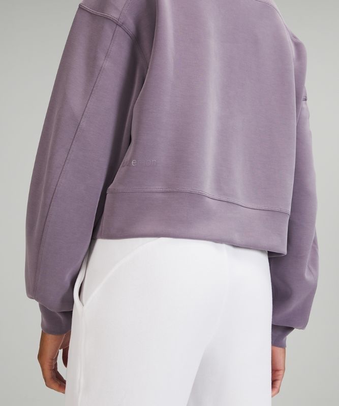 Lululemon Perfectly Oversized Cropped Crew Softstreme Tröjor Dam Lavendel | SCGQ-53164