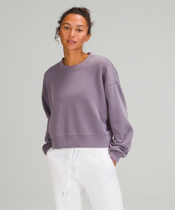 Lululemon Perfectly Oversized Cropped Crew Softstreme Tröjor Dam Lavendel | SCGQ-53164