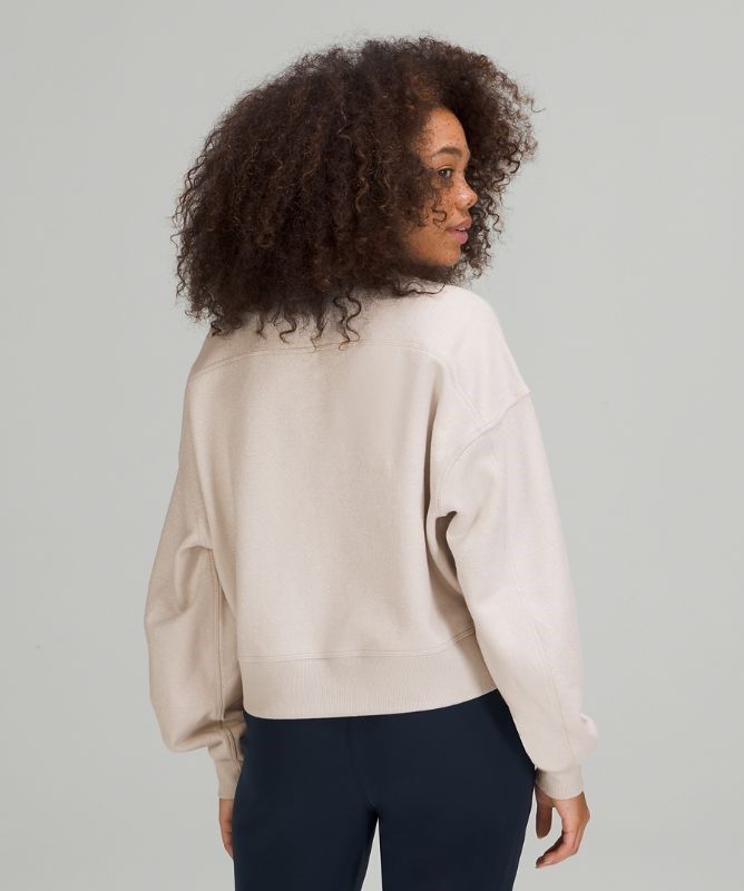 Lululemon Perfectly Oversized Cropped Crew Spark Tröjor Dam Vita | RGFX-83469