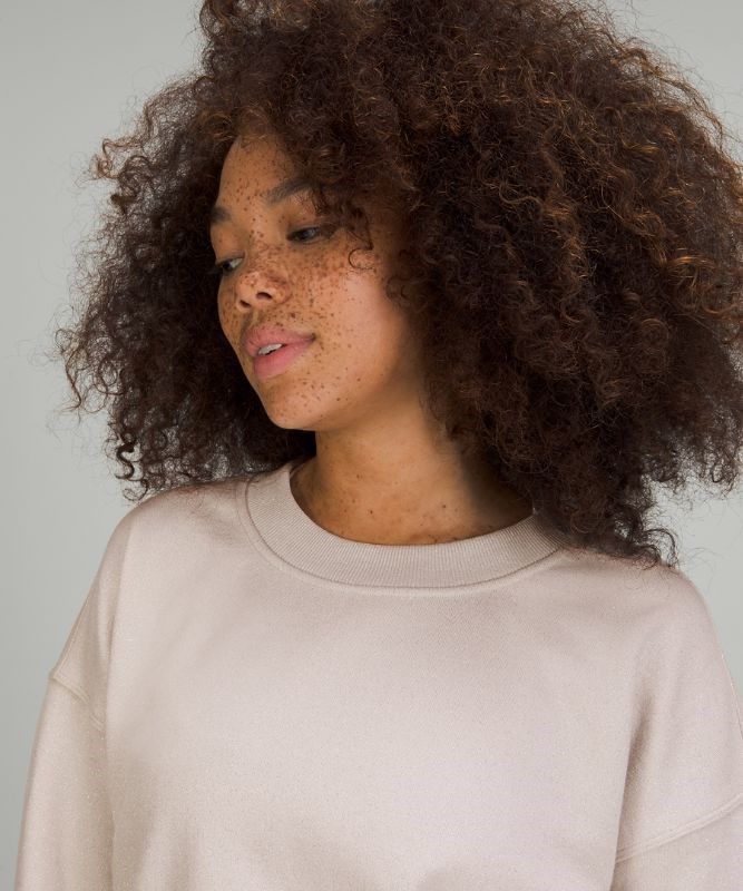 Lululemon Perfectly Oversized Cropped Crew Spark Tröjor Dam Vita | RGFX-83469