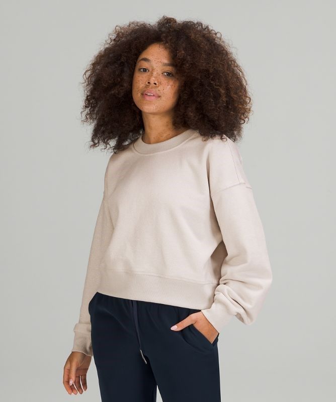 Lululemon Perfectly Oversized Cropped Crew Spark Tröjor Dam Vita | RGFX-83469