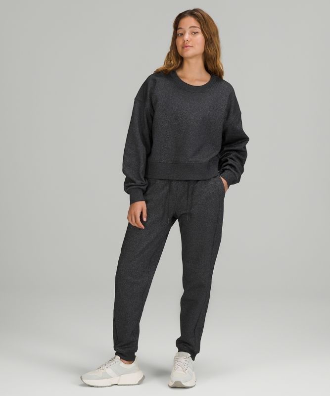 Lululemon Perfectly Oversized Cropped Crew Spark Tröjor Dam Svarta | PTCJ-52784