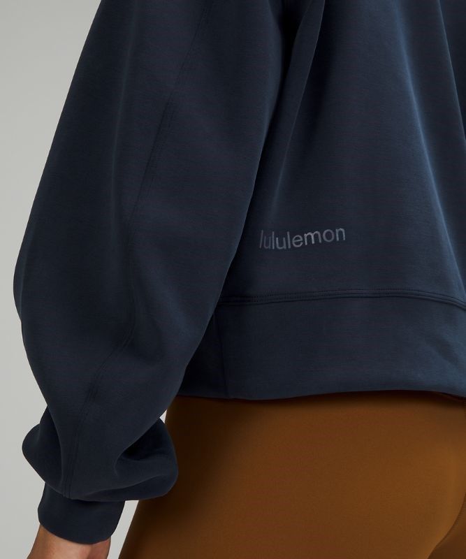 Lululemon Perfectly Oversized Cropped Crew Softstreme Tröjor Dam Marinblå | JYXN-45981