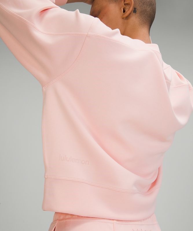 Lululemon Perfectly Oversized Cropped Crew Softstreme Tröjor Dam Rosa Vita | IJRB-25086