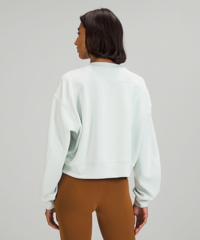 Lululemon Perfectly Oversized Cropped Crew Softstreme Tröjor Dam Ocean Air | XWZI-23107