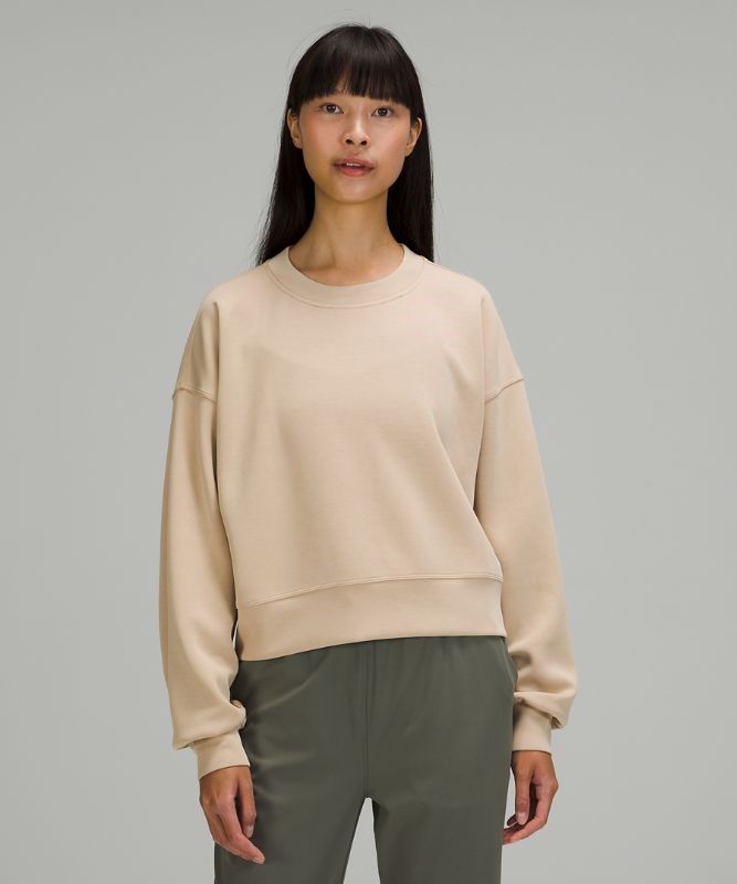 Lululemon Perfectly Oversized Cropped Crew Softstreme Tröjor Dam Trench | XEUG-47586