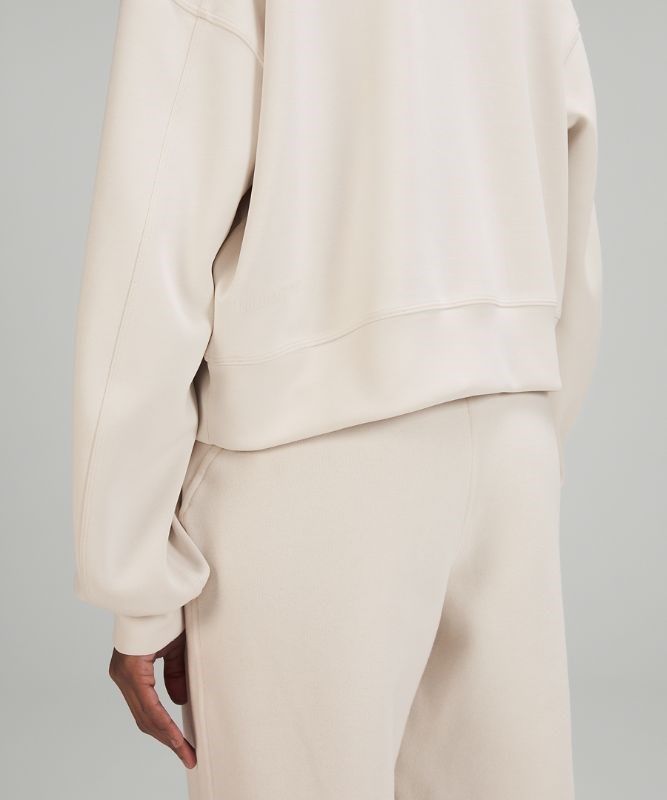 Lululemon Perfectly Oversized Cropped Crew Softstreme Tröjor Dam Vita | TAEZ-07536
