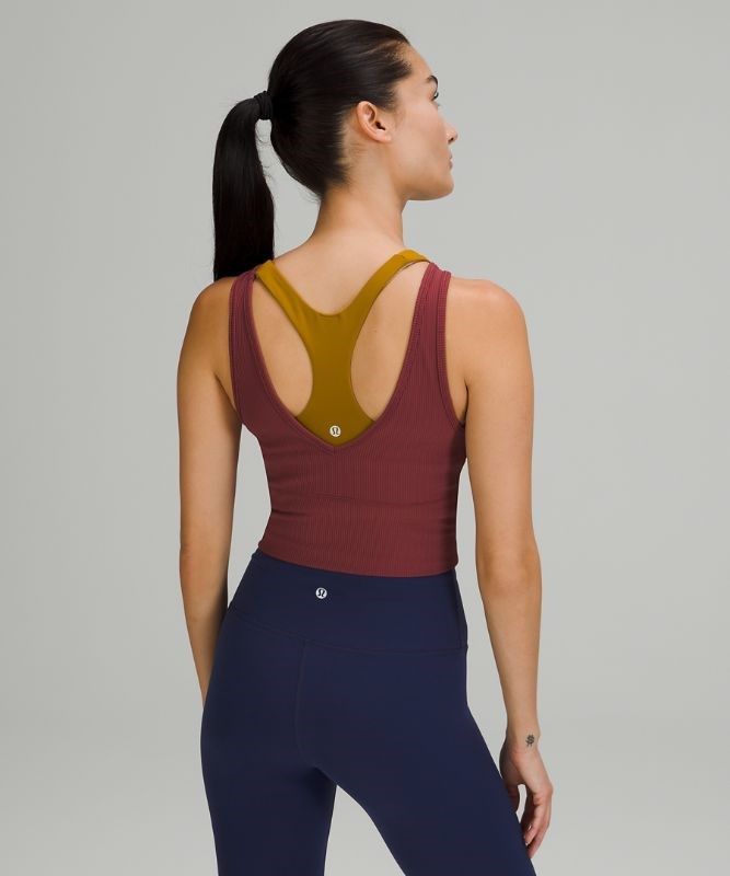 Lululemon Power Pivot Tank Rib Blast Dam Vinröda | MDAV-01793