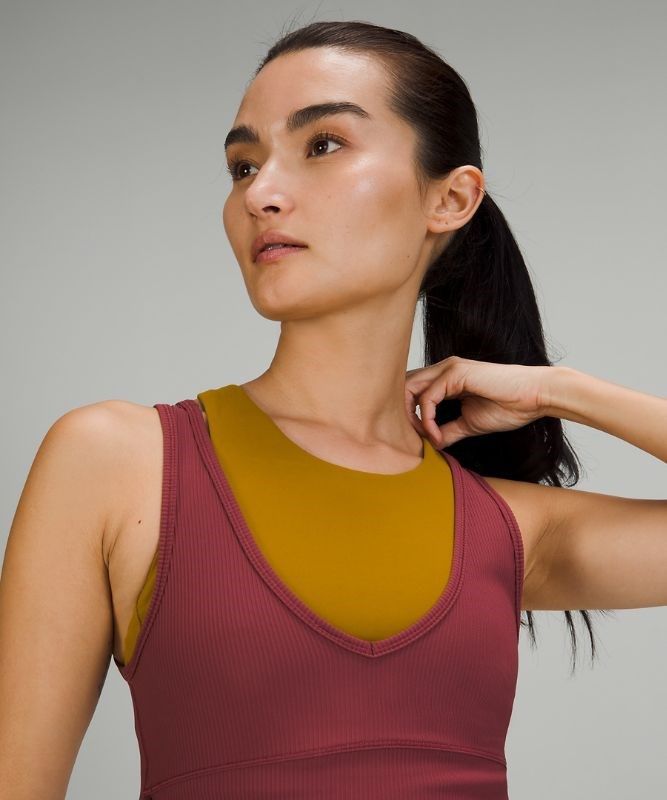 Lululemon Power Pivot Tank Rib Blast Dam Vinröda | MDAV-01793