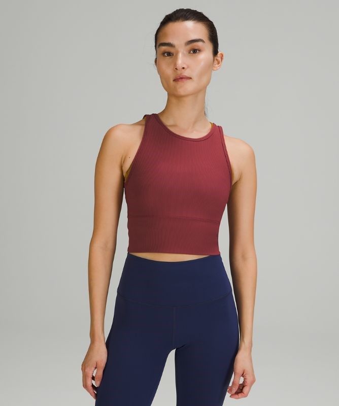 Lululemon Power Pivot Tank Rib Blast Dam Vinröda | MDAV-01793