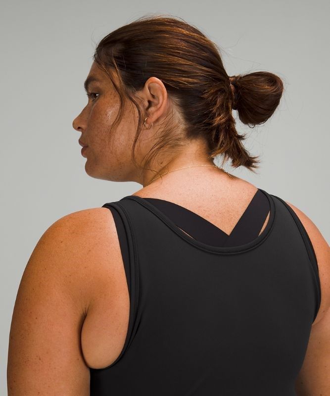 Lululemon Power Pivot Tank Top Everlux Blast Dam Svarta | QBJW-23679