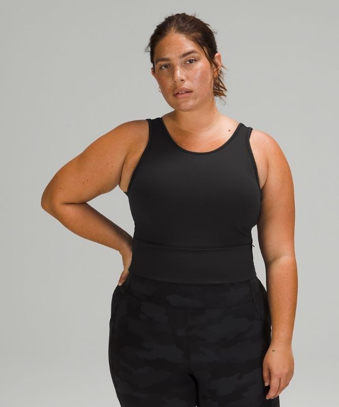 Lululemon Power Pivot Tank Top Everlux Blast Dam Svarta | QBJW-23679