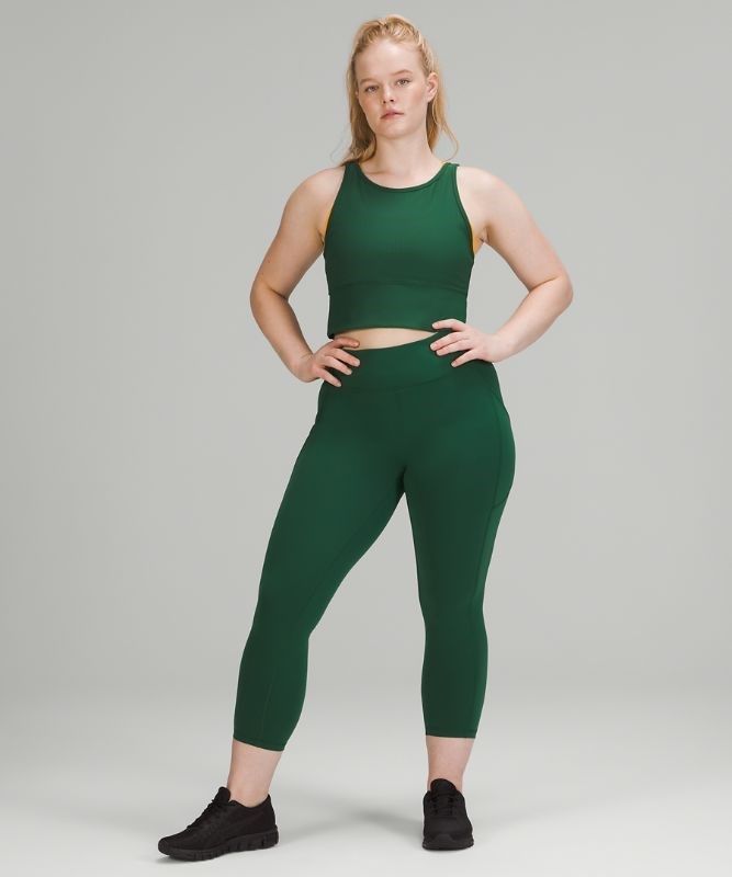 Lululemon Power Pivot Tank Top Rib Blast Dam Gröna | NSQW-02976