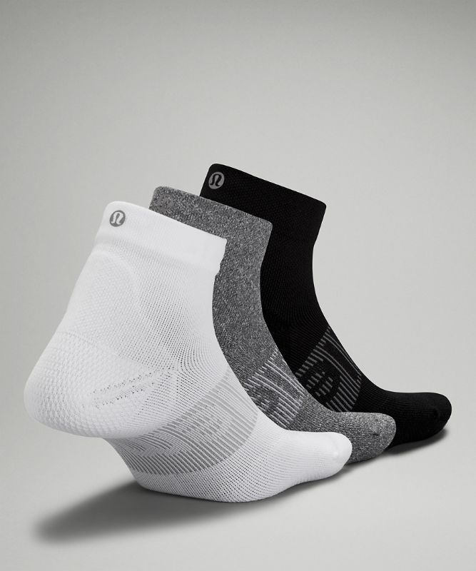 Lululemon Power Stride Ankle Sock 3 Pack Strumpor Accessories Vita Grå Svarta | LWVT-69457