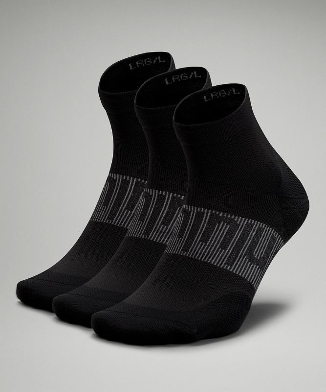 Lululemon Power Stride Ankle Sock 3 Pack Strumpor Accessories Svarta | WXBH-19548