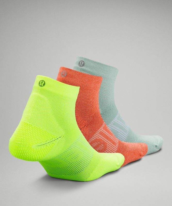 Lululemon Power Stride Ankle Sock 3 Pack Strumpor Accessories Gula Gröna Orange | ZNWY-51349