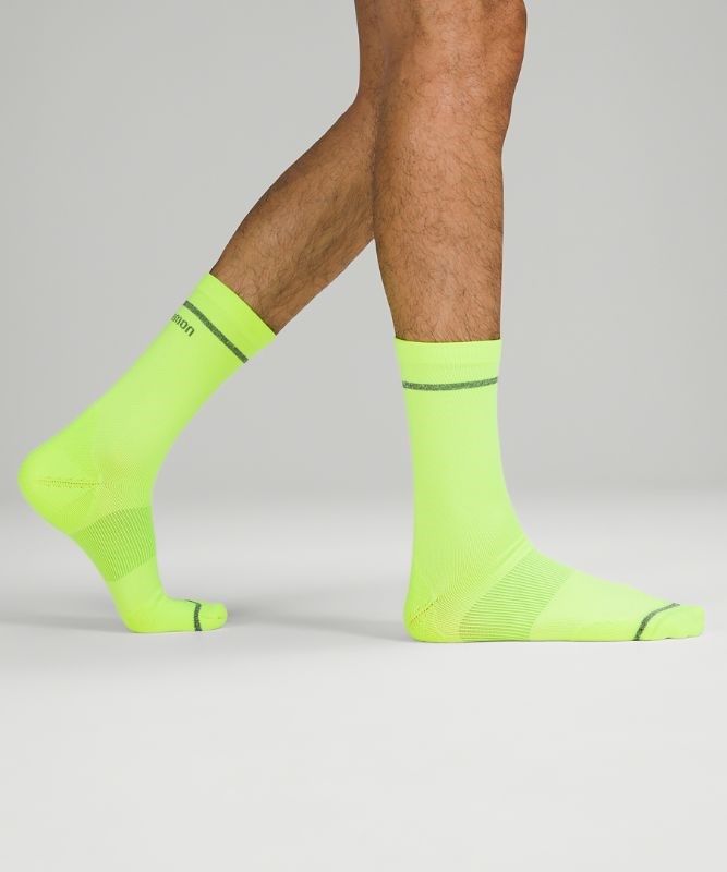 Lululemon Power Stride Crew Sock 2P Strumpor Accessories Gula Vita | HWUT-97856