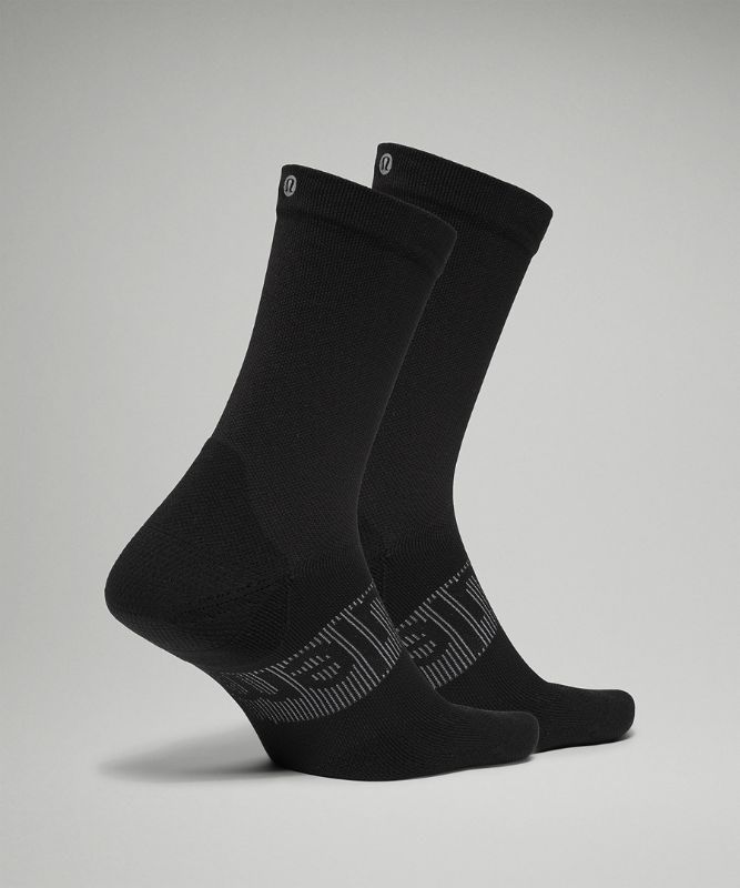 Lululemon Power Stride Crew Sock 2 Pack Strumpor Accessories Svarta | HIRQ-47629