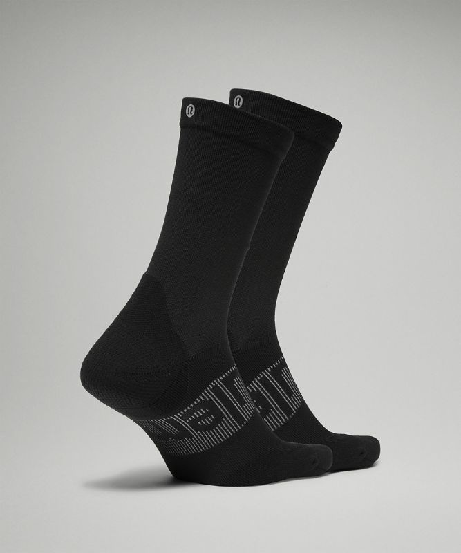 Lululemon Power Stride Crew Sock 2 Pack Strumpor Accessories Svarta | GPCF-05732