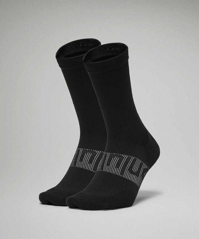 Lululemon Power Stride Crew Sock 2 Pack Strumpor Accessories Svarta | GPCF-05732