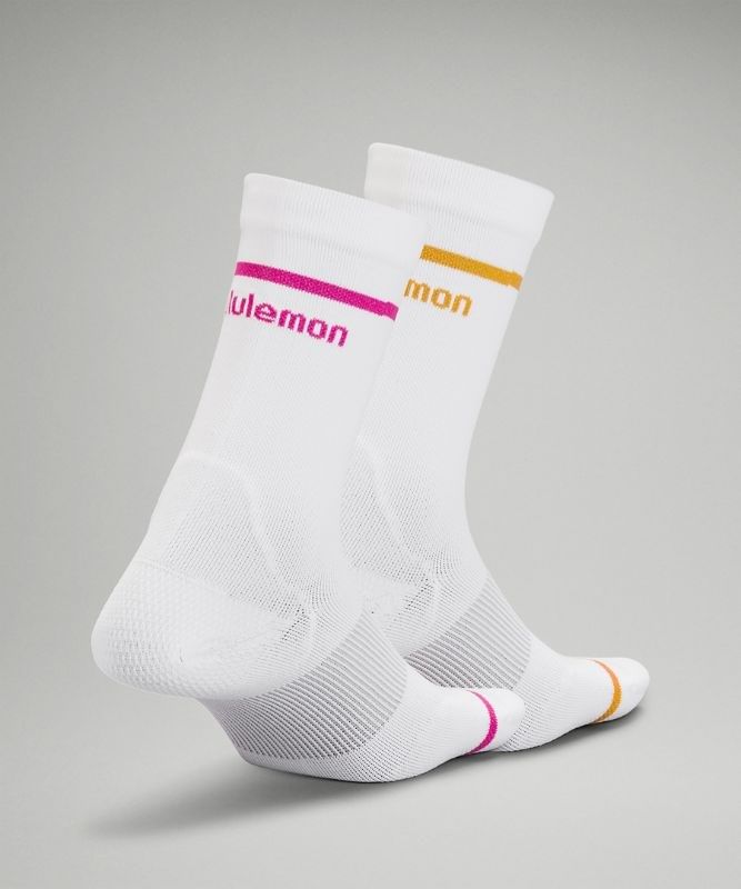 Lululemon Power Stride Crew Sock 2 Pack Stripe Strumpor Accessories Vita | AGDS-78965