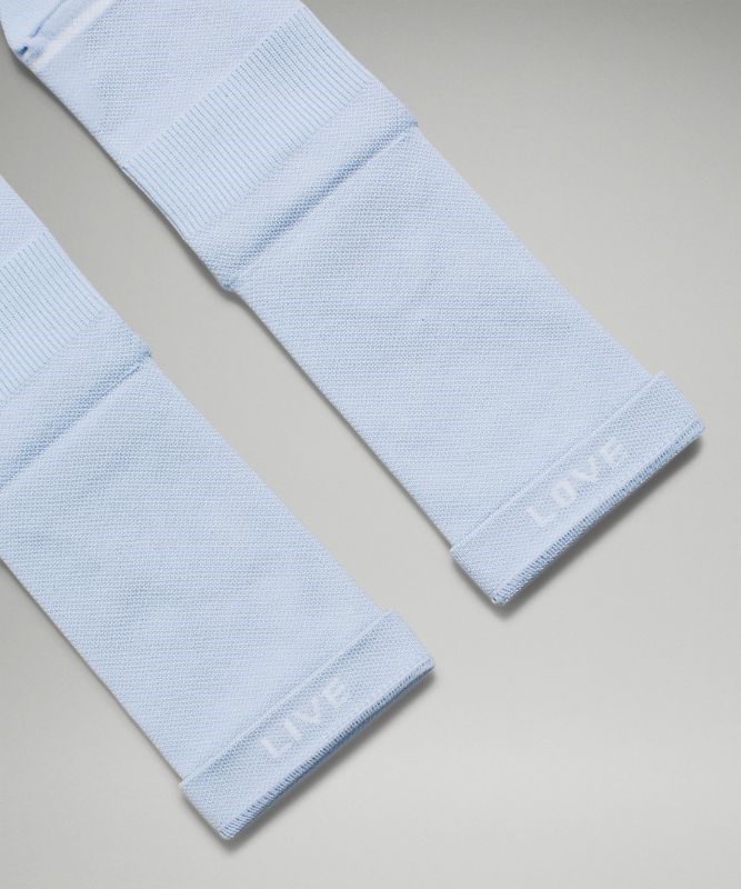 Lululemon Power Stride Crew Sock 2 Pack Stripe Strumpor Accessories Blå Beige Rosa | VKHD-02817