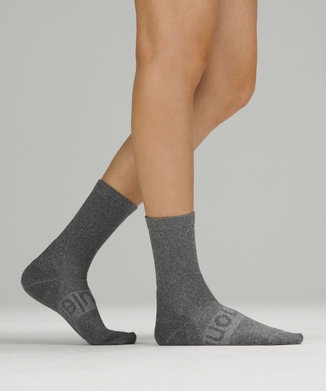 Lululemon Power Stride Crew Sock 2 Pack Strumpor Accessories Mörkgrå | UADK-82547