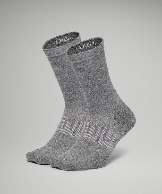 Lululemon Power Stride Crew Sock 2 Pack Strumpor Accessories Mörkgrå | UADK-82547