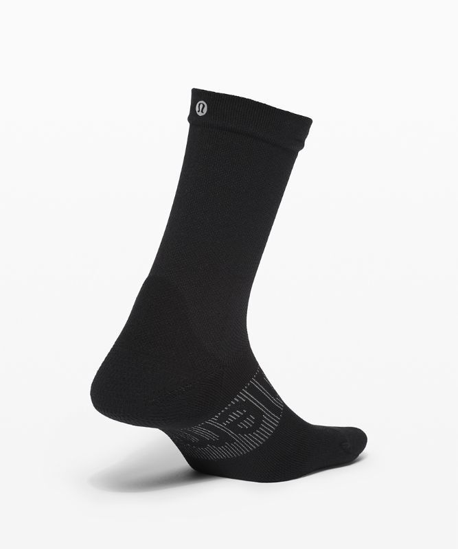Lululemon Power Stride Crew Sock Anti-Stink Strumpor Accessories Svarta | IESA-02184