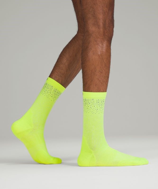 Lululemon Power Stride Crew Sock Refl Strumpor Accessories Gula | ZKEV-98517
