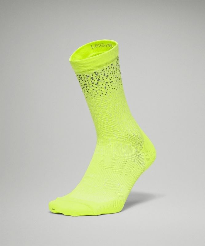 Lululemon Power Stride Crew Sock Refl Strumpor Accessories Gula | ZKEV-98517