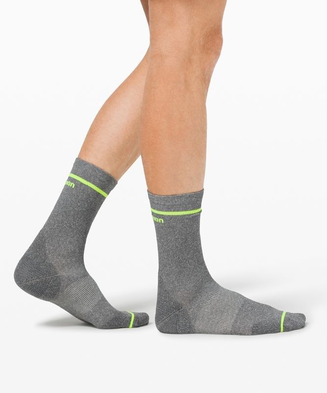 Lululemon Power Stride Crew Sock Stripe 2 Pack Box Set Strumpor Accessories Mörkgrå | JLWB-25316