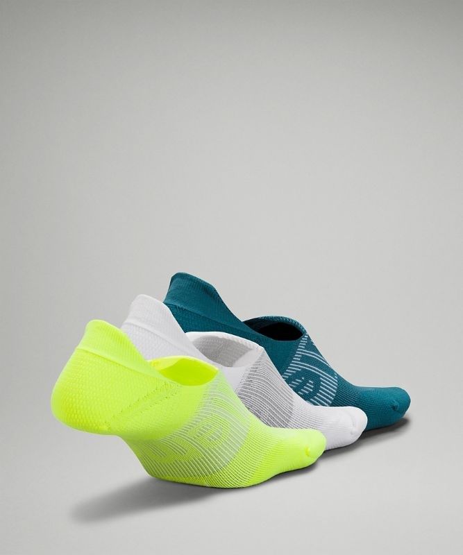 Lululemon Power Stride No-Show Sock with Active Grip 3 Pack Strumpor Accessories Gula Vita Blå | SBMH-57908