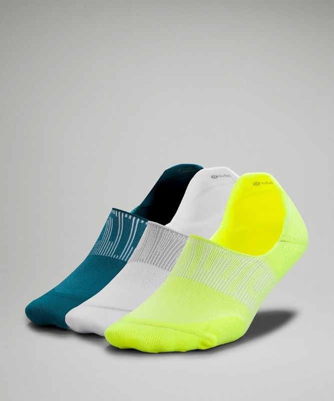 Lululemon Power Stride No-Show Sock with Active Grip 3 Pack Strumpor Accessories Gula Vita Blå | SBMH-57908