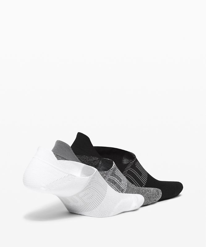 Lululemon Power Stride No-Show Sock with Active Grip 3 Pack Strumpor Accessories Vita Grå Svarta | ZVXT-71265