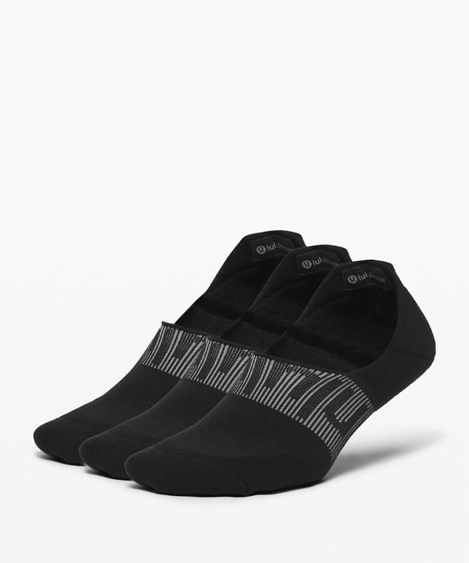 Lululemon Power Stride No-Show Sock with Active Grip 3 Pack Strumpor Accessories Svarta | HMUY-23760