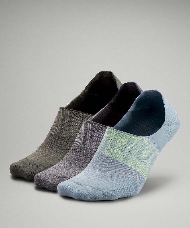 Lululemon Power Stride No-Show Sock with Active Grip 3 Pack Strumpor Accessories Grå Grå Olivgröna | DNJS-10827