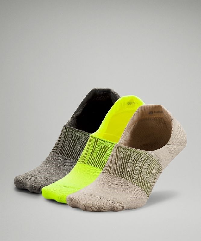 Lululemon Power Stride No-Show Sock with Active Grip 3 Pack Strumpor Accessories Beige Gula Grå Olivgröna | DLOU-93527