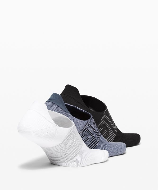 Lululemon Power Stride No-Show Sock with Active Grip 3 Pack Strumpor Accessories Vita Blå Svarta | XEIG-56734