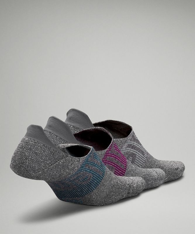 Lululemon Power Stride No-Show Sock with Active Grip 3 Pack Strumpor Accessories Grå Mintgröna | UKSR-02614