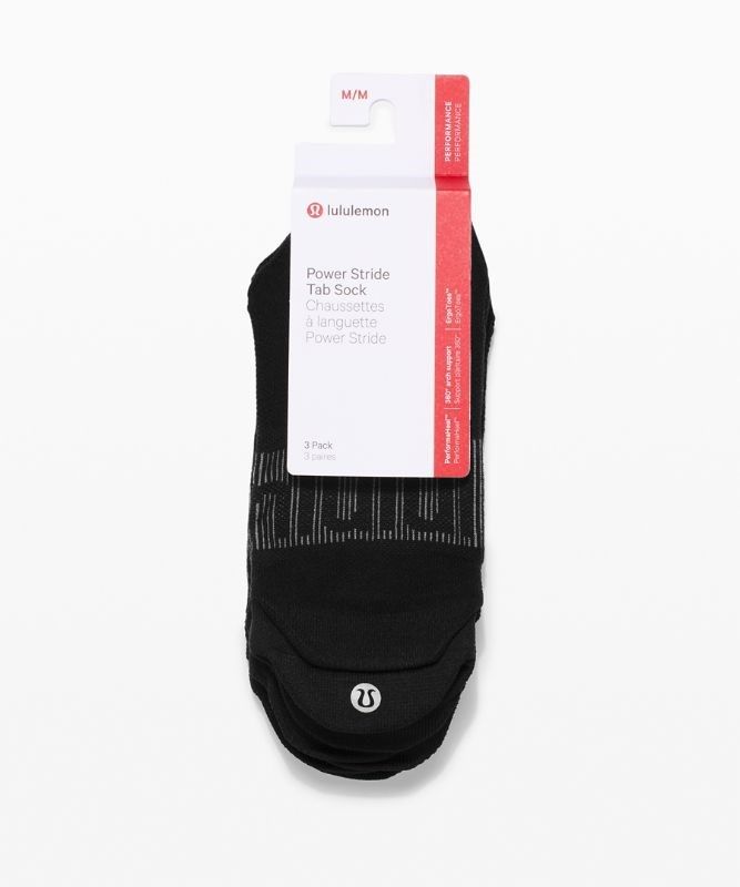Lululemon Power Stride Tab Sock 3 Pack Strumpor Accessories Svarta | OZMF-86297