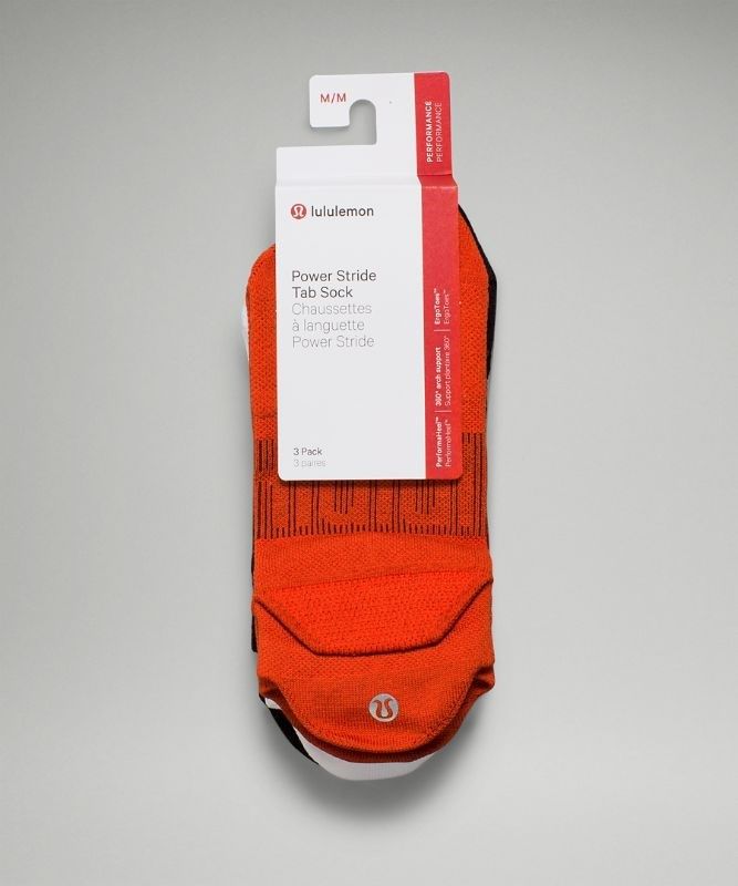Lululemon Power Stride Tab Sock 3 Pack Strumpor Accessories Röda Vita Svarta | MUIX-21547