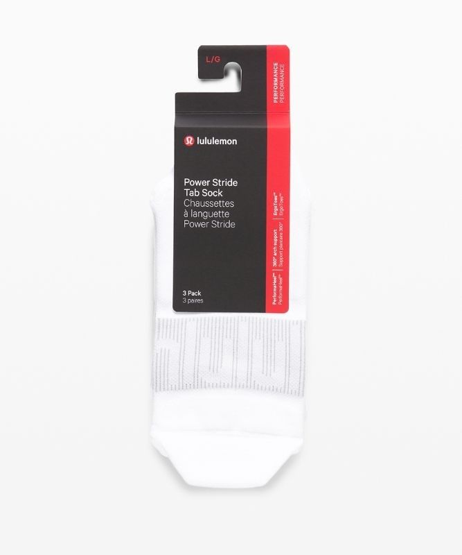 Lululemon Power Stride Tab Sock 3 Pack Strumpor Accessories Vita | KLEP-27301