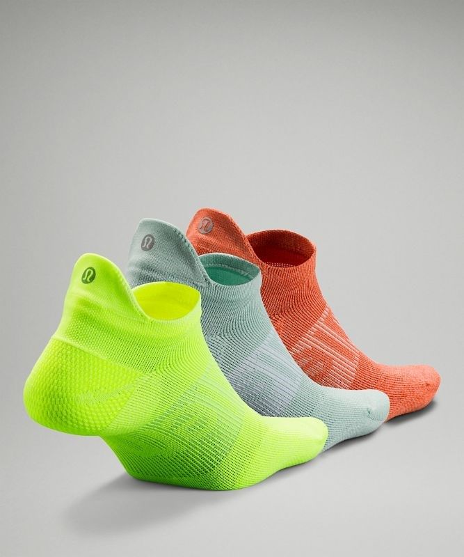 Lululemon Power Stride Tab Sock 3 Pack Strumpor Accessories Gula Gröna Orange | JLFQ-69105