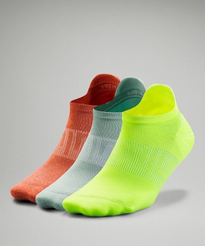 Lululemon Power Stride Tab Sock 3 Pack Strumpor Accessories Gula Gröna Orange | JLFQ-69105