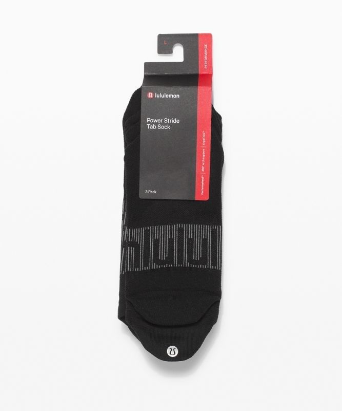 Lululemon Power Stride Tab Sock 3 Pack Strumpor Accessories Svarta | GNVJ-52390