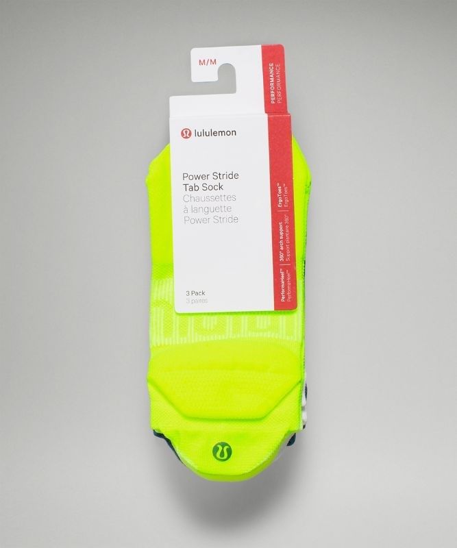Lululemon Power Stride Tab Sock 3 Pack Strumpor Accessories Gula Vita Blå | FWEU-87421
